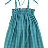 Piupiuchick Short dress w/ straps | blue & green checkered