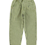 Piupiuchick Unisex trousers | green w/ indigo stripes