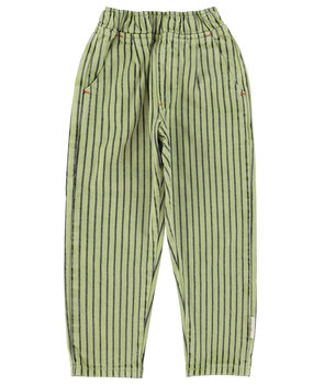 Piupiuchick Unisex trousers | green w/ indigo stripes
