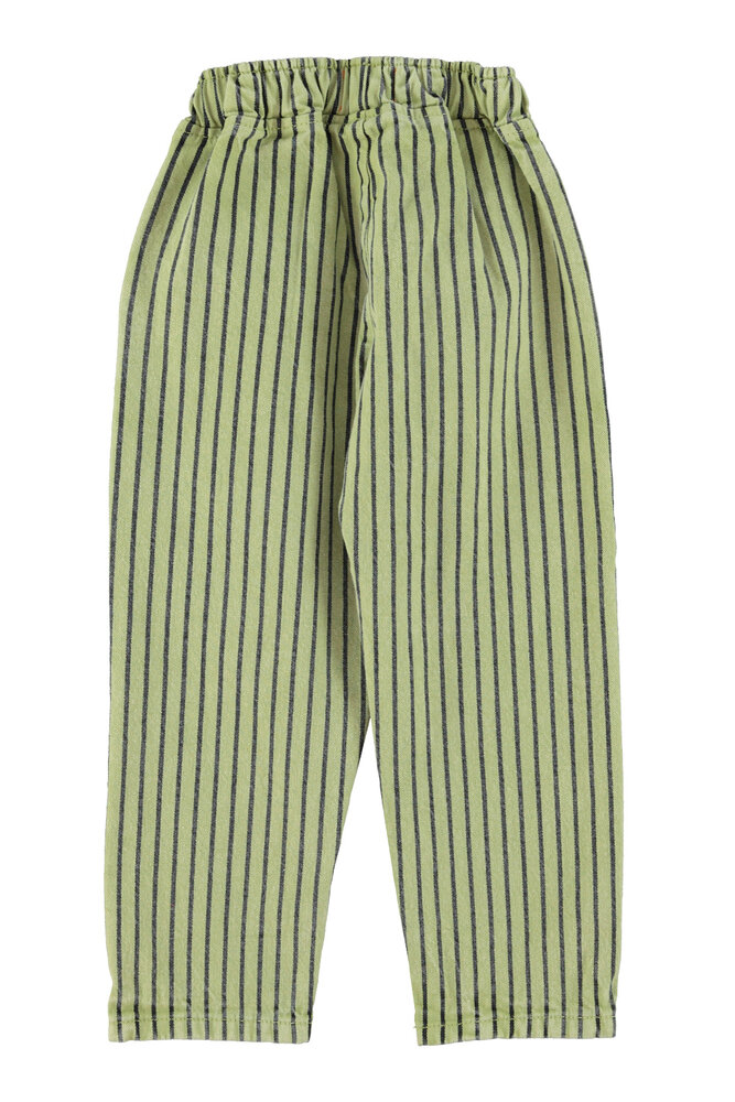 Piupiuchick Unisex trousers | green w/ indigo stripes
