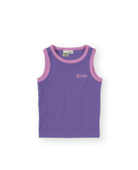 Goldie & Ace EMBROIDERED COLOUR POP RIB SINGLET PURPLE/PINK
