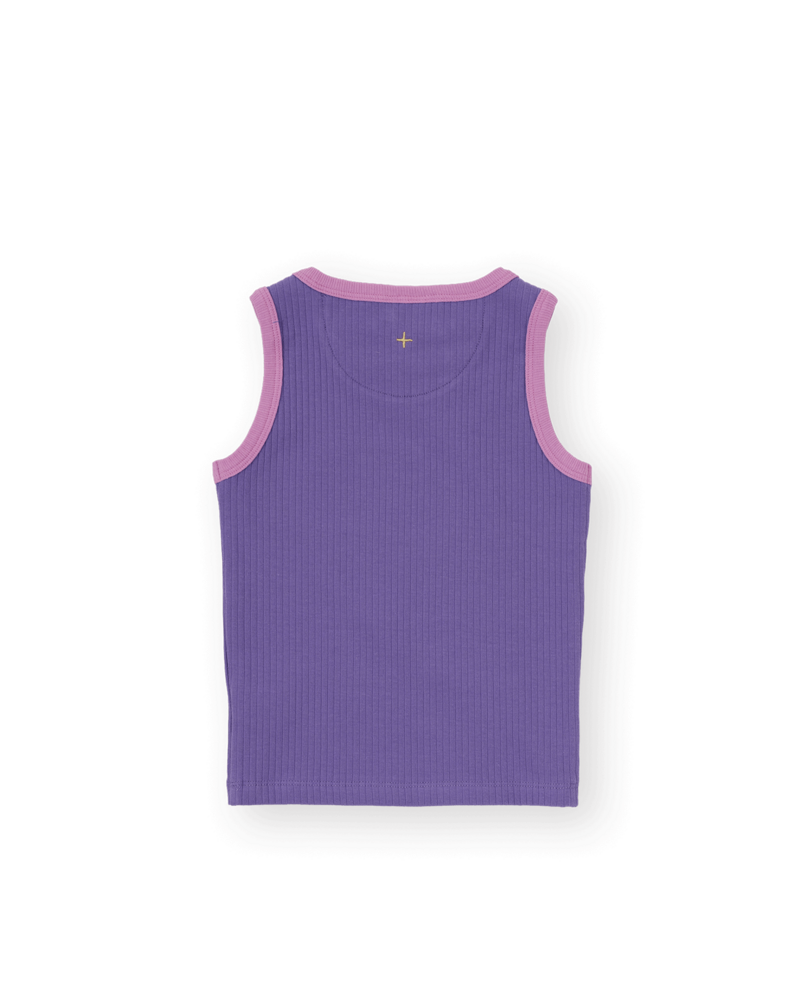 Goldie & Ace EMBROIDERED COLOUR POP RIB SINGLET PURPLE/PINK