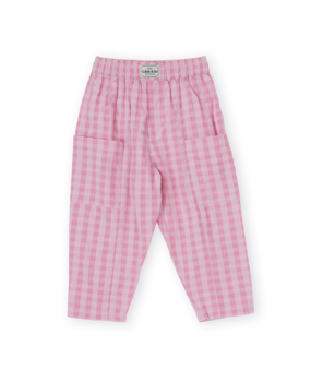 Goldie & Ace LIGHTWEIGHT GINGHAM KIT POCKET PANT PINK