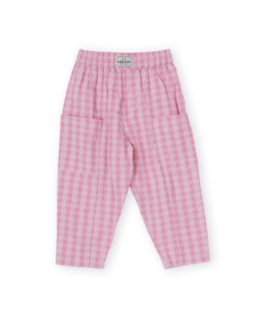 Goldie & Ace LIGHTWEIGHT GINGHAM KIT POCKET PANT PINK