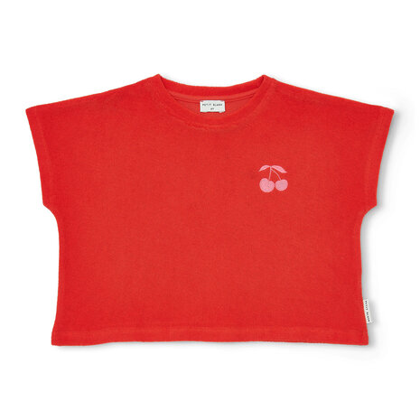 Petit Blush badstof shirt - Towel Top Cherry Grenadine