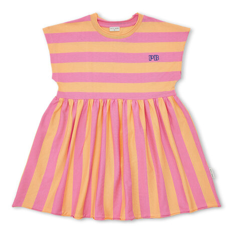 Petit Blush jurk met strepen - Stripe Dress Cashmere Rose Peach Cobbler