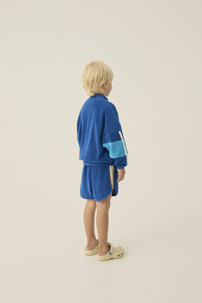 The Campamento Blue Color Block Shorts