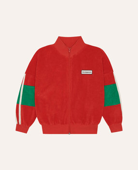 The Campamento Red Color Block Zipped Sweatshirt