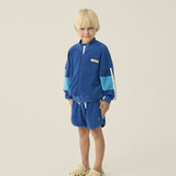 The Campamento Blue Color Block Zipped Sweatshirt