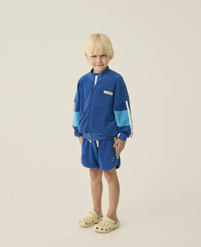 The Campamento Blue Color Block Zipped Sweatshirt