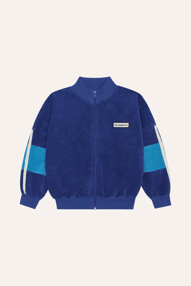 The Campamento Blue Color Block Zipped Sweatshirt