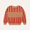 The Campamento sweater camel met rode strepen The Campamento sweater camel met rode strepen