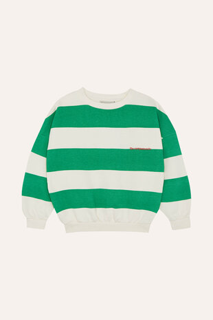 The Campamento sweater met strepen groen/wit