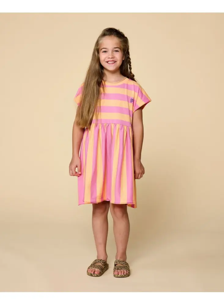 Petit Blush Stripe Dress Cashmere Rose Peach Cobbler