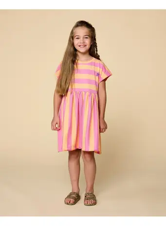 Petit Blush jurk met strepen - Stripe Dress Cashmere Rose Peach Cobbler