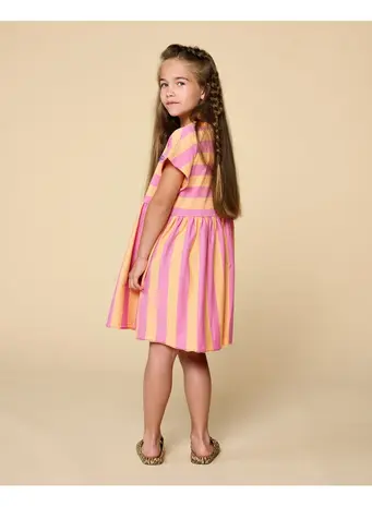 Petit Blush jurk met strepen - Stripe Dress Cashmere Rose Peach Cobbler