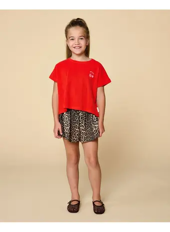 Petit Blush Ruffle Short Leopard AOP