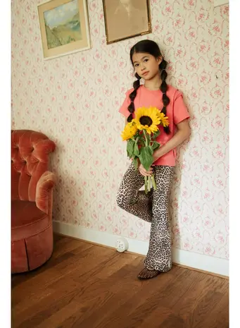 Petit Blush Bowie Flared Pants Leopard