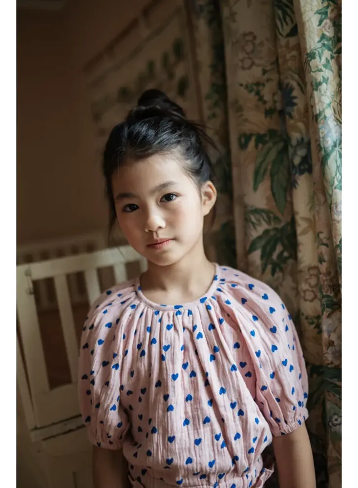 Petit Blush roze blouse met hartjes Adele Candy Hearts