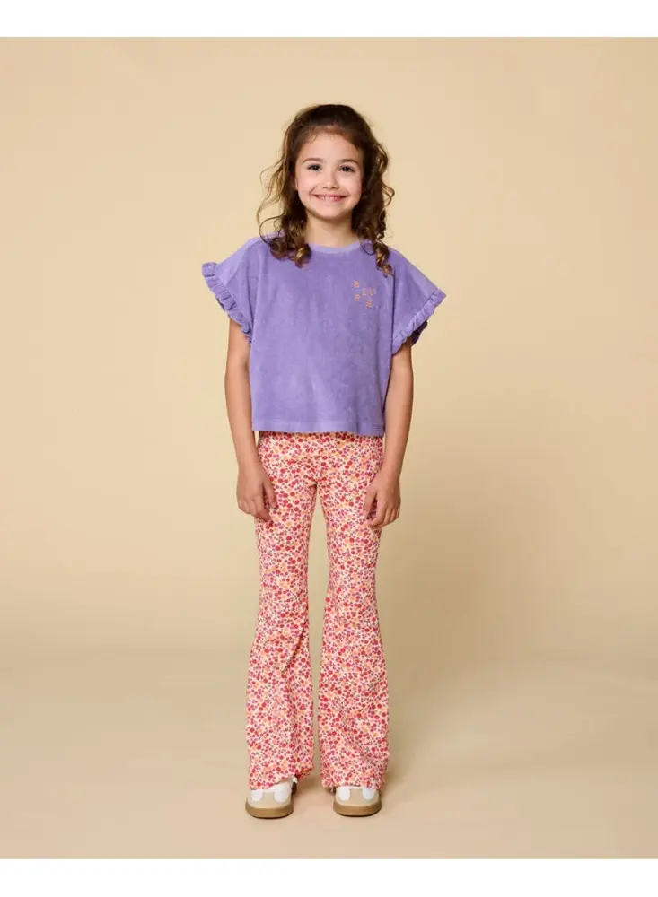 Petit Blush Bowie Flared Pants Small Flowers