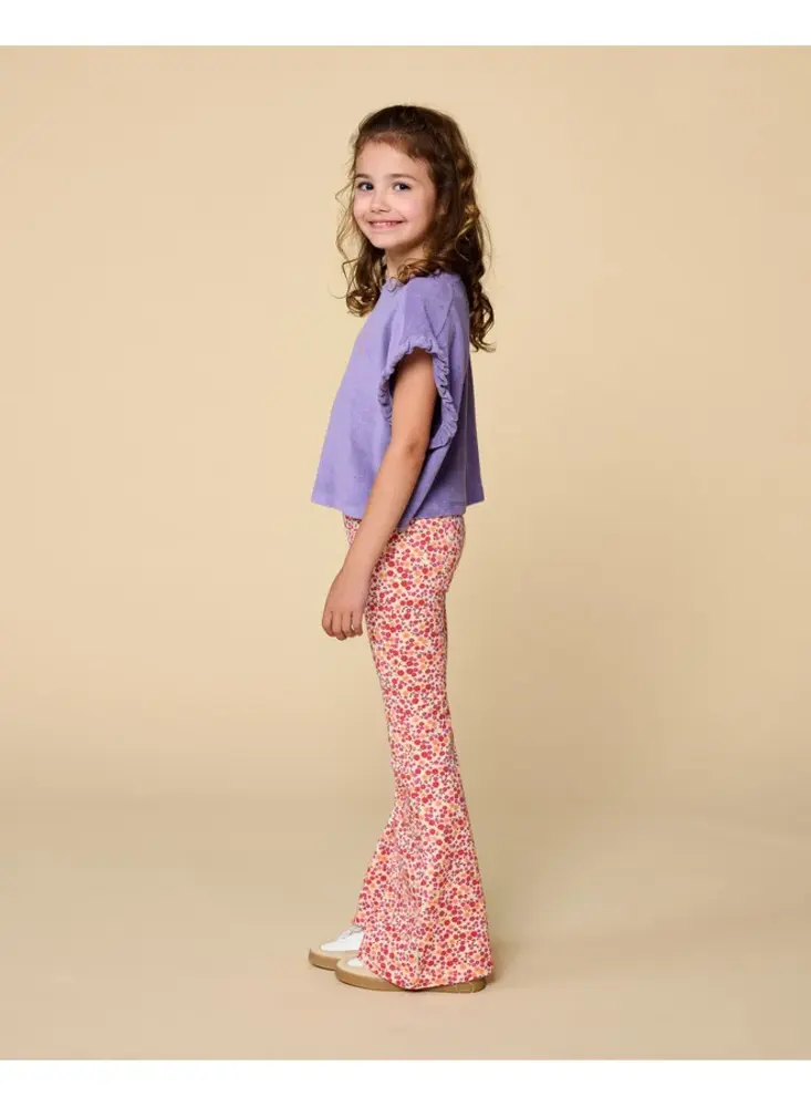 Petit Blush Bowie Flared Pants Small Flowers