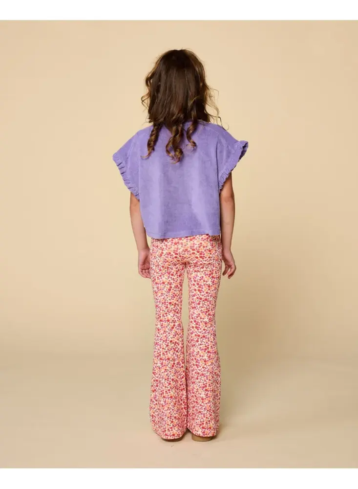 Petit Blush Bowie Flared Pants Small Flowers