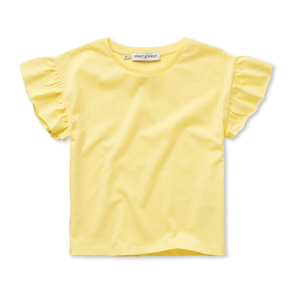 Sproet & Sprout geel t-shirt girls ruffle sleeve