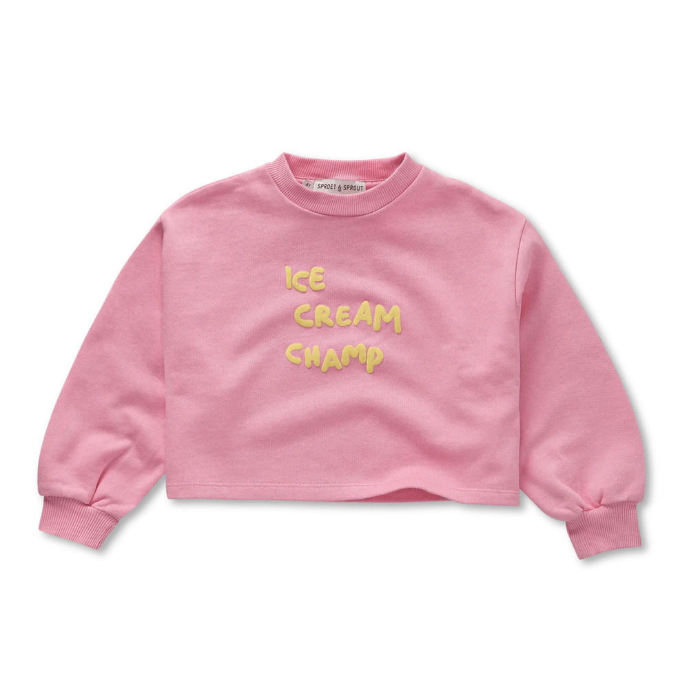 Sproet & Sprout roze sweater boxy batman sleeve ice cream