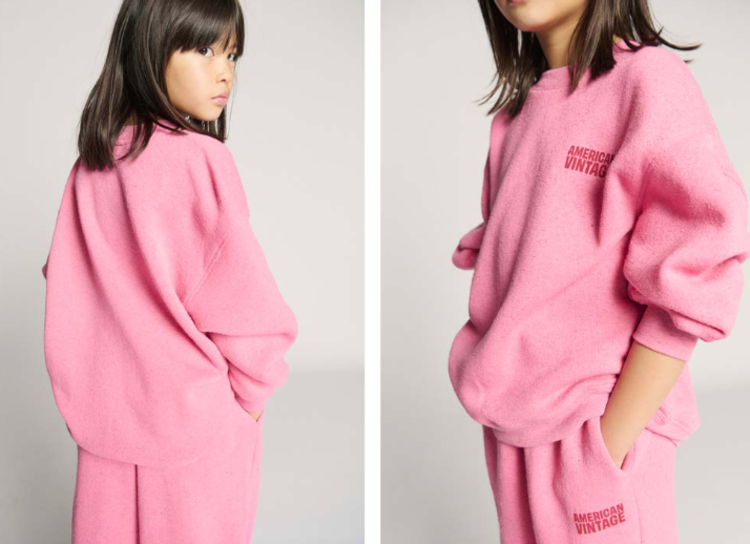 American Vintage Evona Sweatshirt Framboise Surteint
