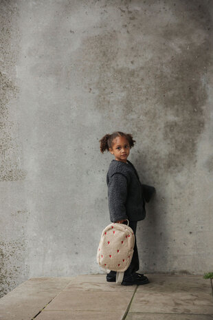 Studio Noos Teddy Mini Backpack Ecru HEARTS