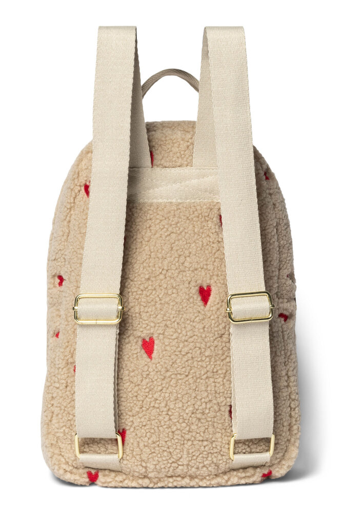 Studio Noos Teddy Mini Backpack Ecru HEARTS