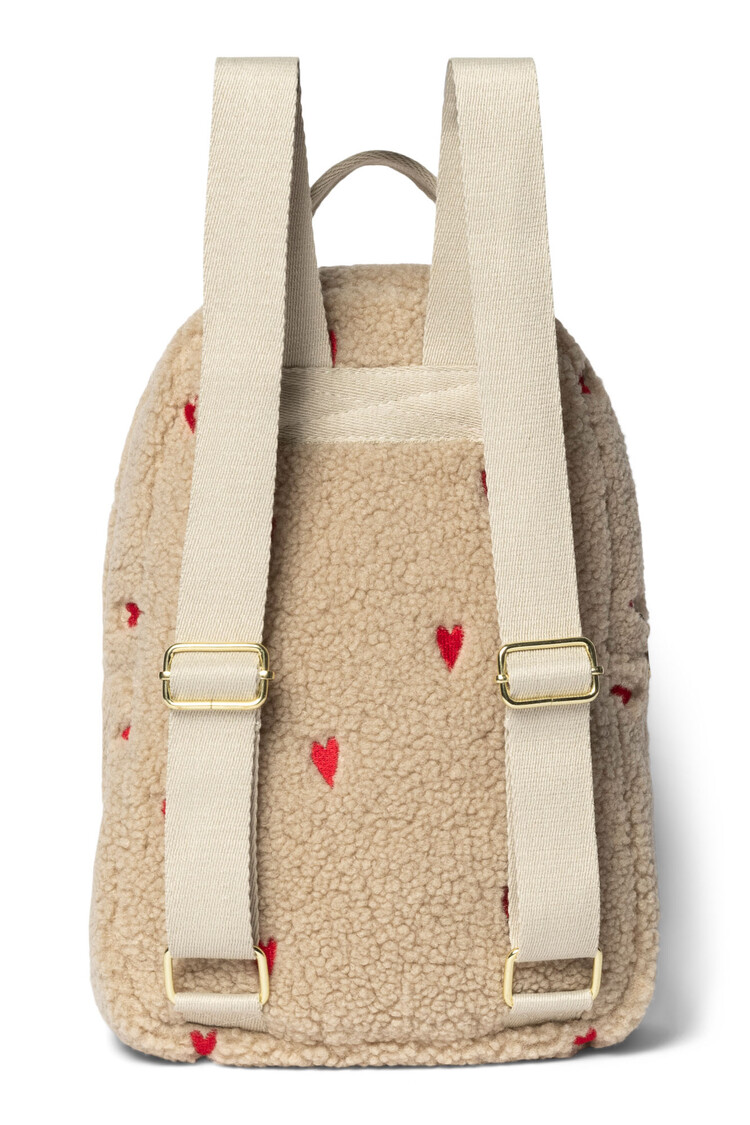 Studio Noos rugzak - Teddy Mini Backpack Ecru HEARTS