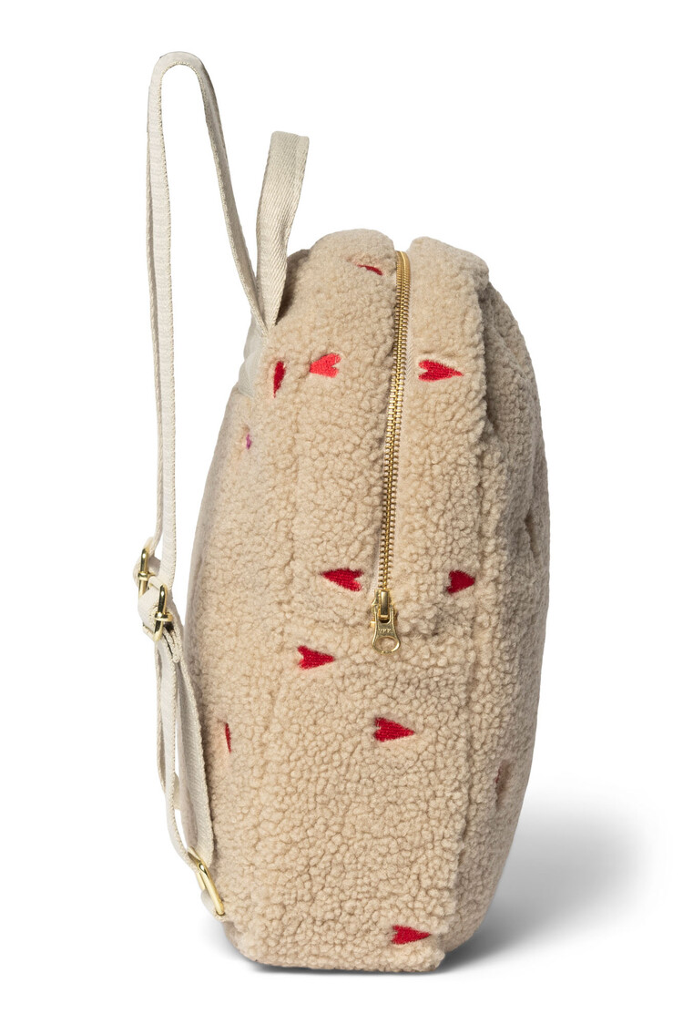 Studio Noos rugzak - Teddy Mini Backpack Ecru HEARTS