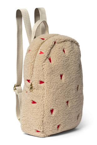 Studio Noos Teddy Mini Backpack Ecru HEARTS