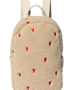 Studio Noos Teddy Mini Backpack Ecru HEARTS
