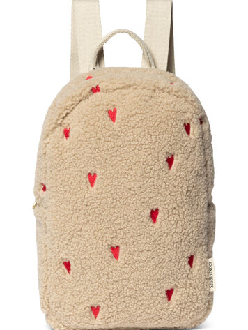 Studio Noos Teddy Mini Backpack Ecru HEARTS