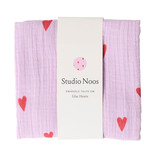Studio Noos Swaddle Print Medium Purple Hearts