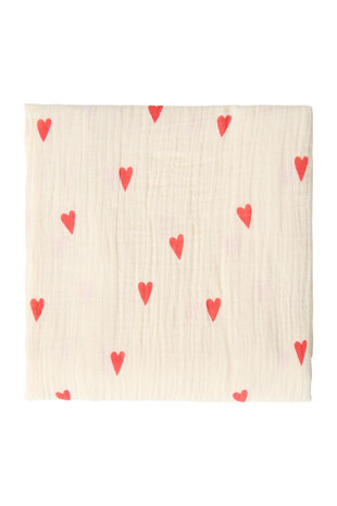 Studio Noos Swaddle Print Large Beige Hearts 120x120 cm