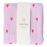 Studio Noos Swaddle Print Large Purple Hearts