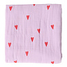 Studio Noos Swaddle Print Large Purple Hearts 120x120 cm