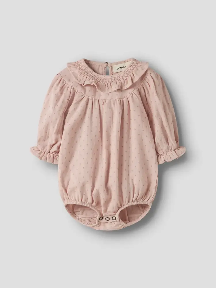 Lil Atelier Romper -  NBFDEMBE LS LOOSE ROMBER  Peach Whip