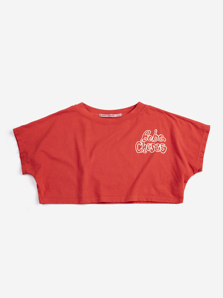 Bobo Choses Rood cropped t-shirt