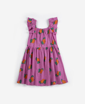 Bobo Choses Tangerine all over ruffled dress
