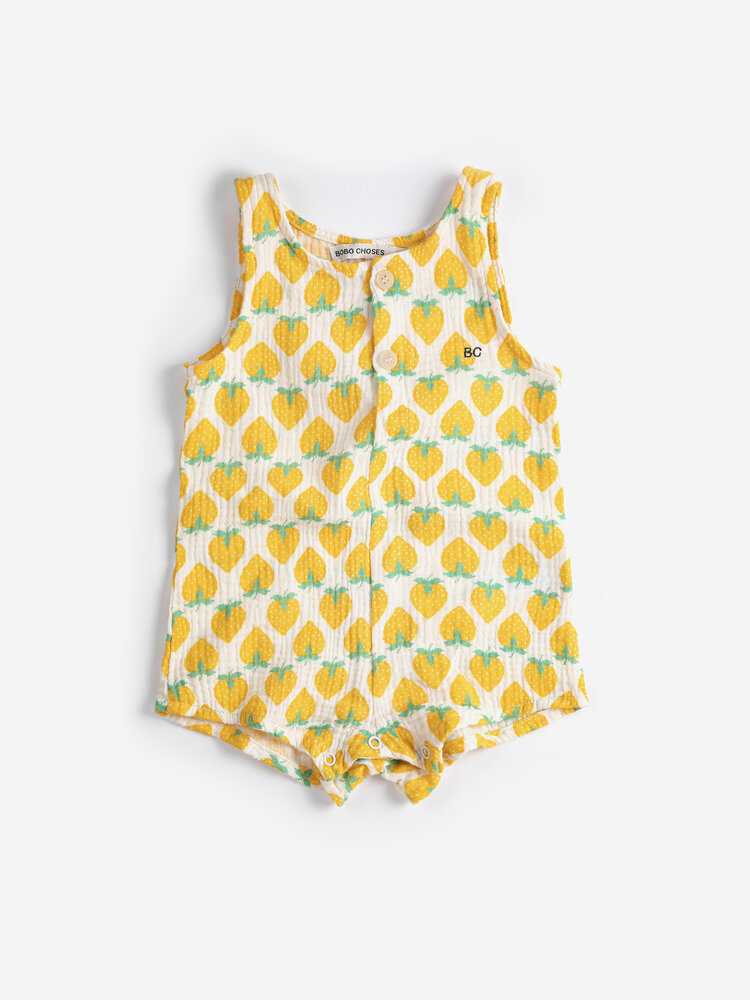 Bobo Choses Strawberry all over  woven playsuit