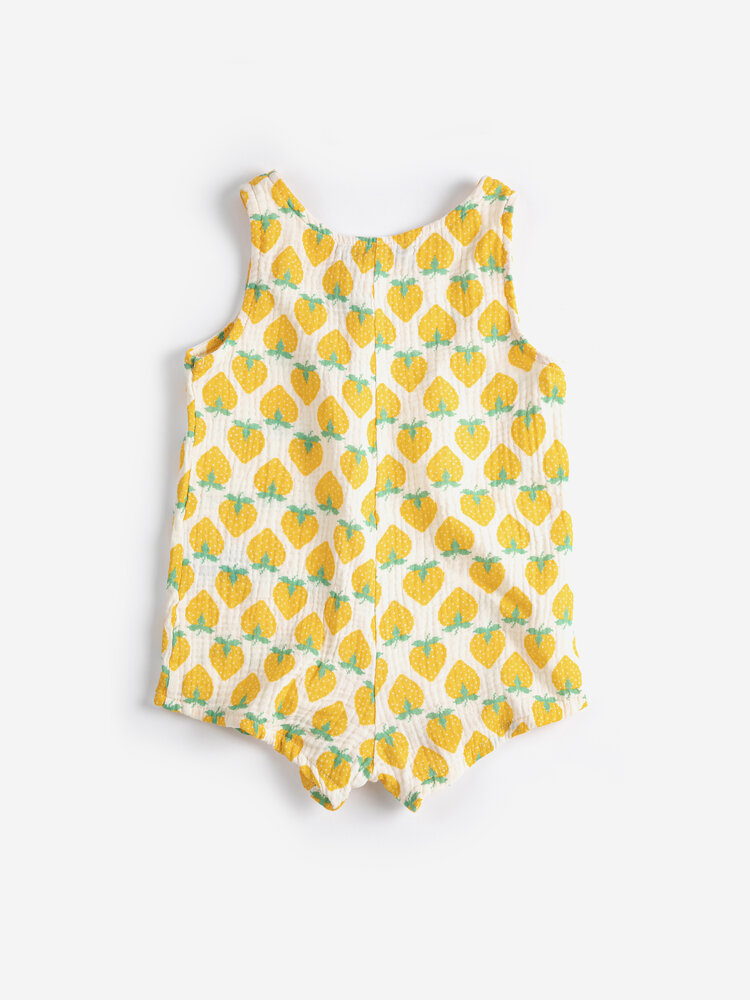 Bobo Choses Strawberry all over  woven playsuit