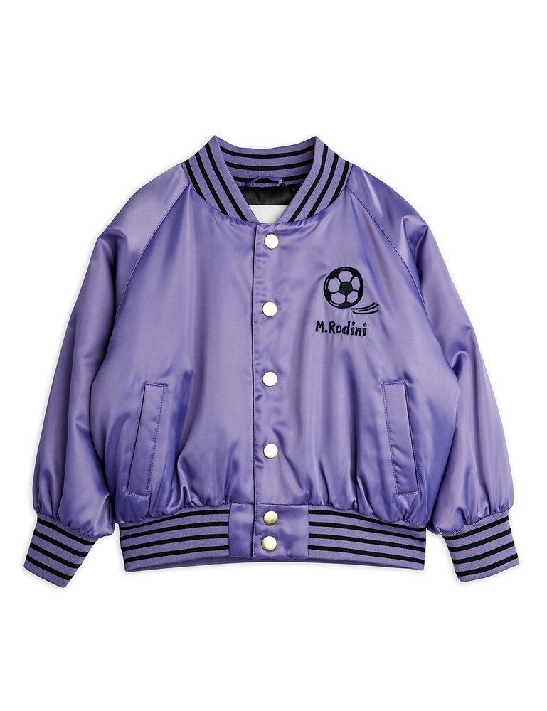 Mini Rodini Soccerball chenille satin bsb jacket purple Mini Rodini Soccerball chenille satin bsb jacket purple