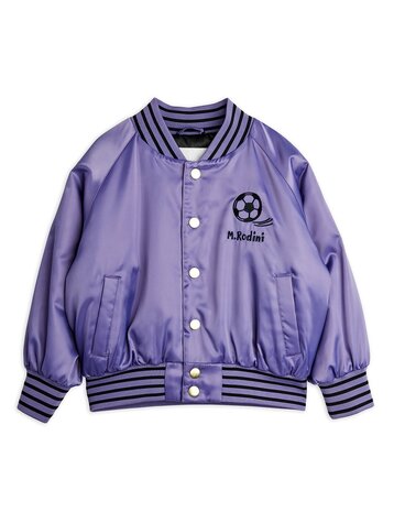Mini Rodini Soccerball chenille satin bsb jacket purple Mini Rodini Soccerball chenille satin bsb jacket purple