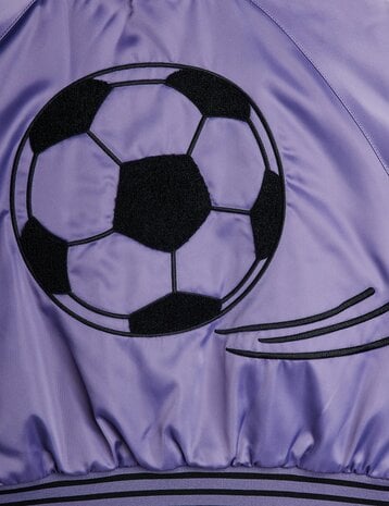 Mini Rodini Soccerball chenille satin bsb jacket purple Mini Rodini Soccerball chenille satin bsb jacket purple