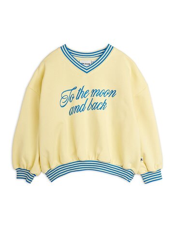 Mini Rodini To the moon emb sweatshirt yellow