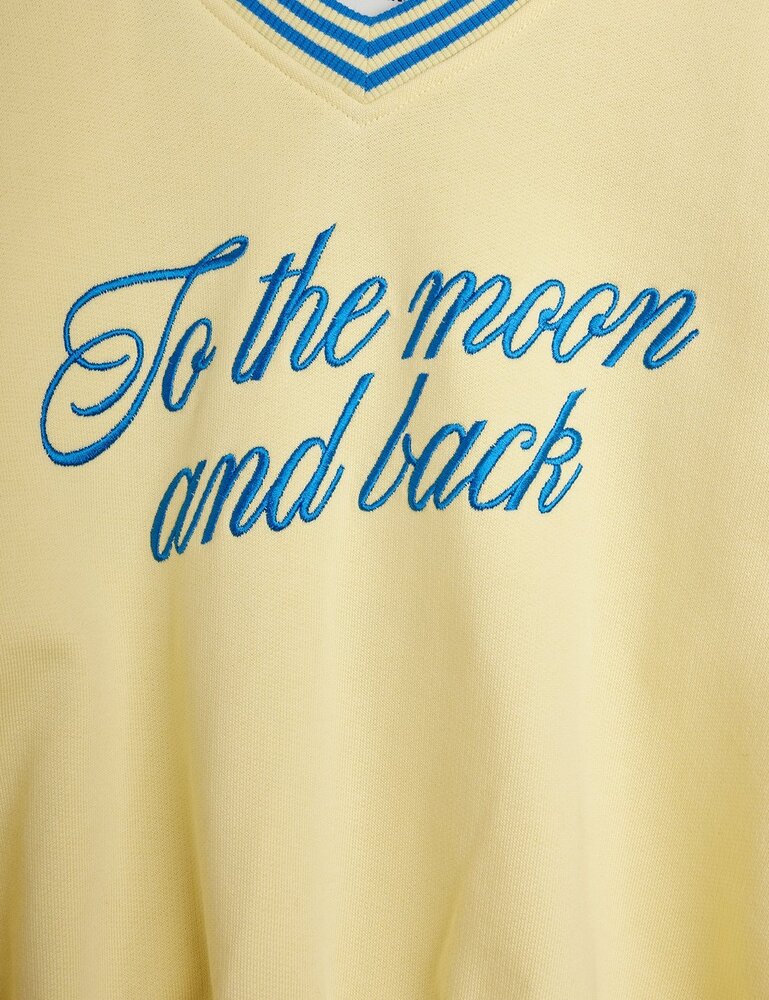 Mini Rodini To the moon emb sweatshirt yellow